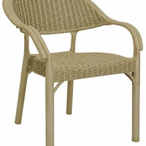 Sillón TORREMOLINOS, apilable, patas metálicas, polipropileno moka