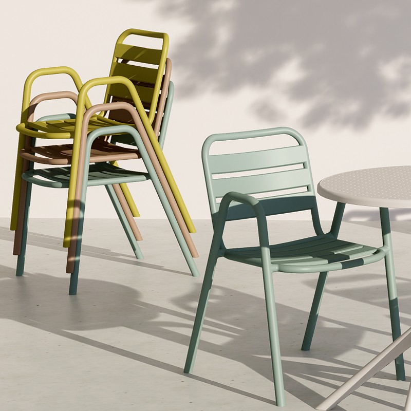 Sillón TROPICANA, apilable, polipropileno gris pálido