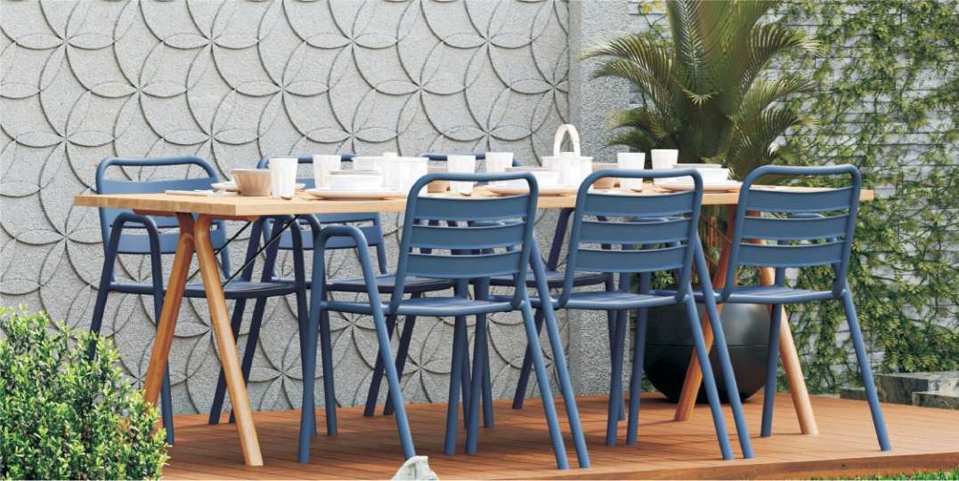 Sillón TROPICANA, apilable, polipropileno gris pálido