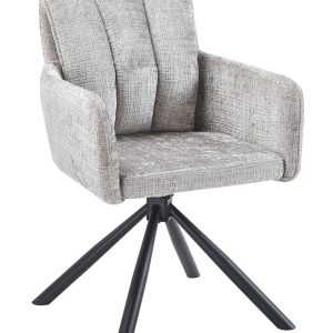 Sillón VADUZ, metal, giratorio, tapizado tejido cremona gris