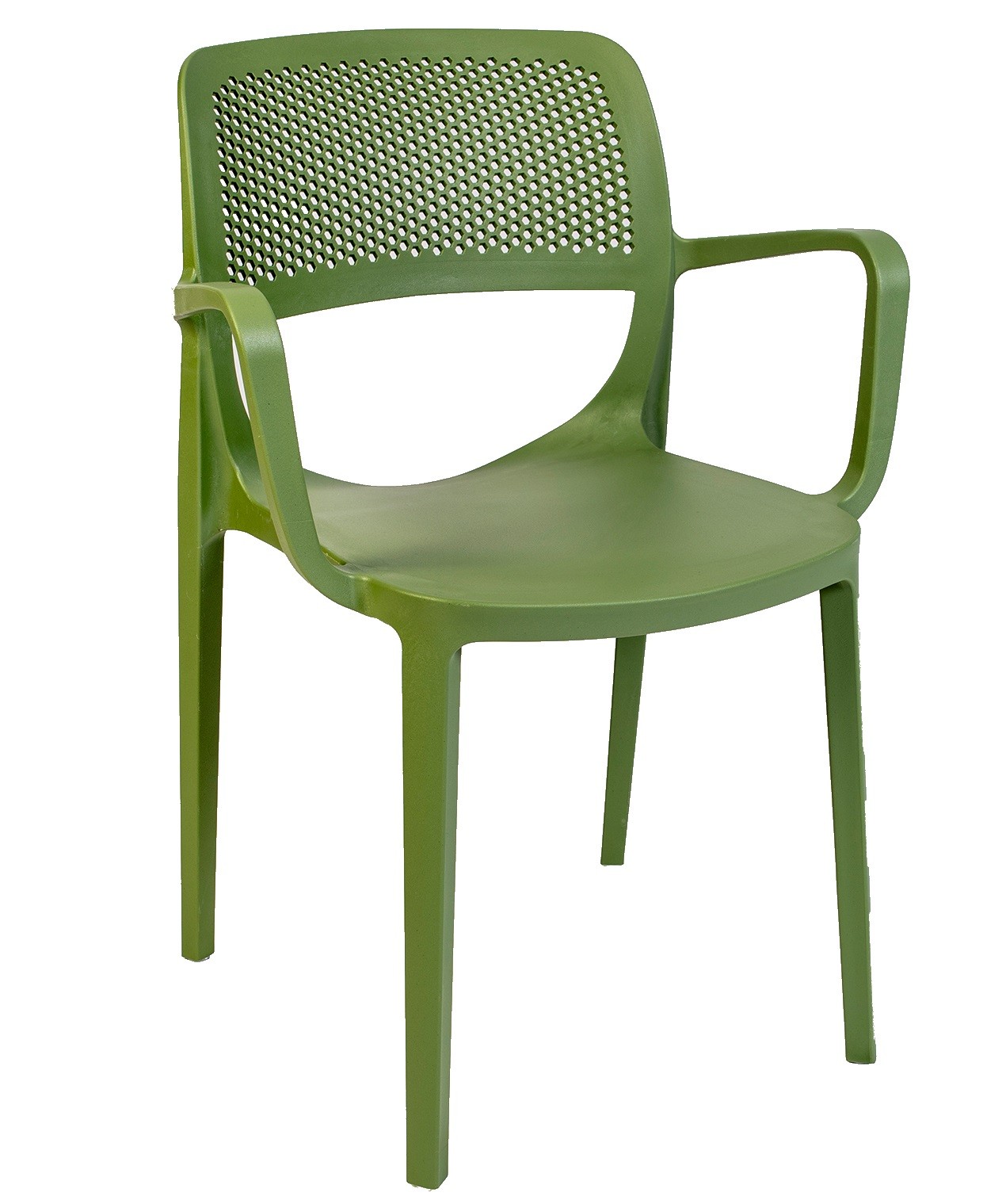 Sillón VERDI, apilable, polipropileno verde