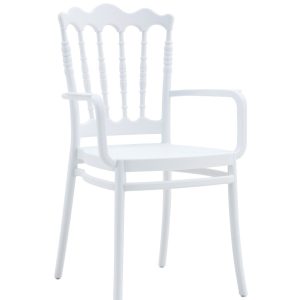 Sillón WEDDING, apilable, polipropileno blanco