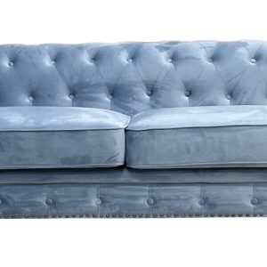Sofá CHESTER PREMIUM, 3 plazas, tapizado velvet dusky azul