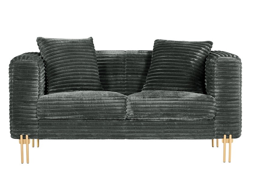 Sofá LARIOS, 2 plazas, tejido corduroy gris