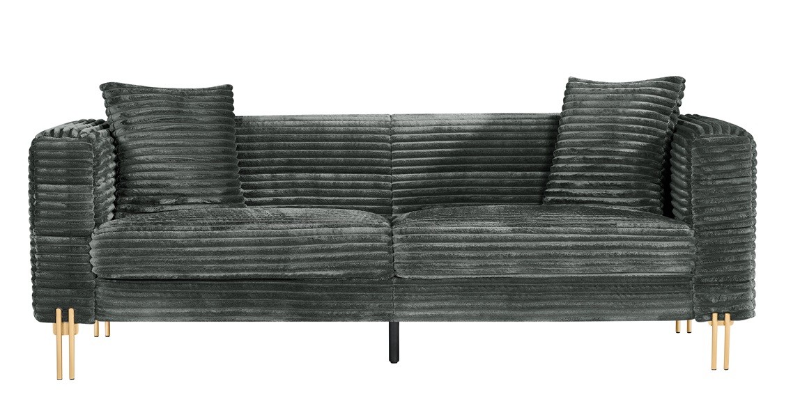 Sofá LARIOS, 3 plazas, tejido corduroy gris