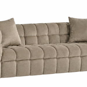 Sofá LORING, 3 plazas, tejido velvet gris claro 25