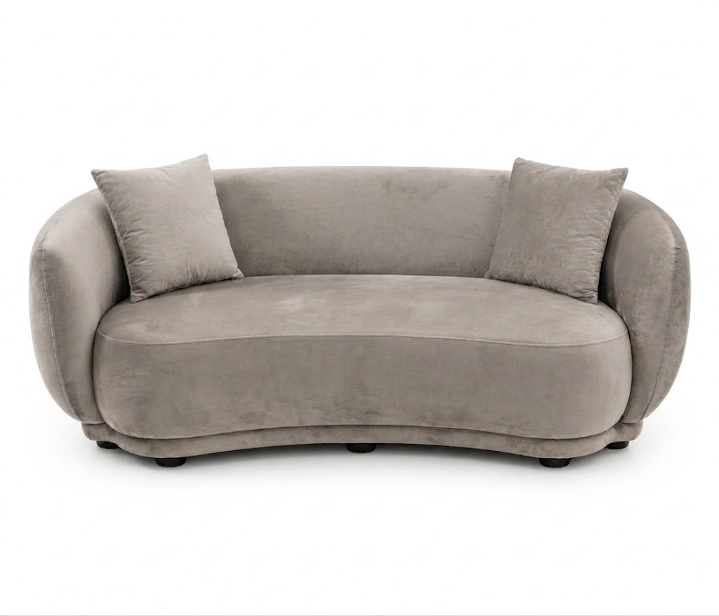 Sofá Rachel, 3 plazas, tejido velvet gris claro 25