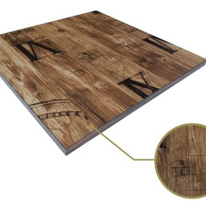 Tablero de mesa HD7346, vintage, 70 x 70 cms