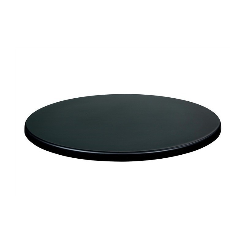 Tablero de mesa Werzalit-SM, NEGRO 55, 80 cms de diámetro.