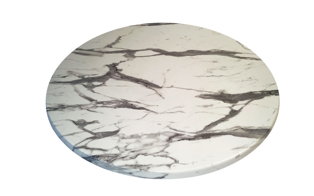 Tablero de mesa Werzalit WER-FANTASY, Mármol Ayfon 5657, 70 cms de diámetro
