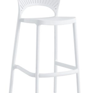 Taburete ABANICO, apilable, polipropileno blanco
