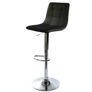 Taburete DESEO NEW (M) , cromado, similpiel negra