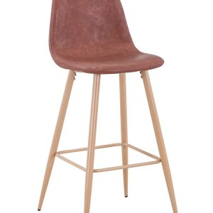 Taburete EPOQUE NEW, patas metálicas, similpiel vintage cuero 3-2