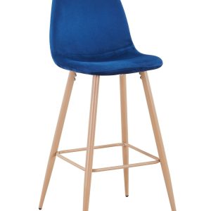 Taburete EPOQUE NEW, patas metálicas, terciopelo azul 64