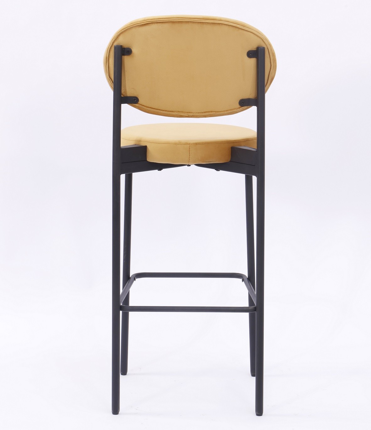 Taburete KEOPS, metal, tapizado velvet amarillo