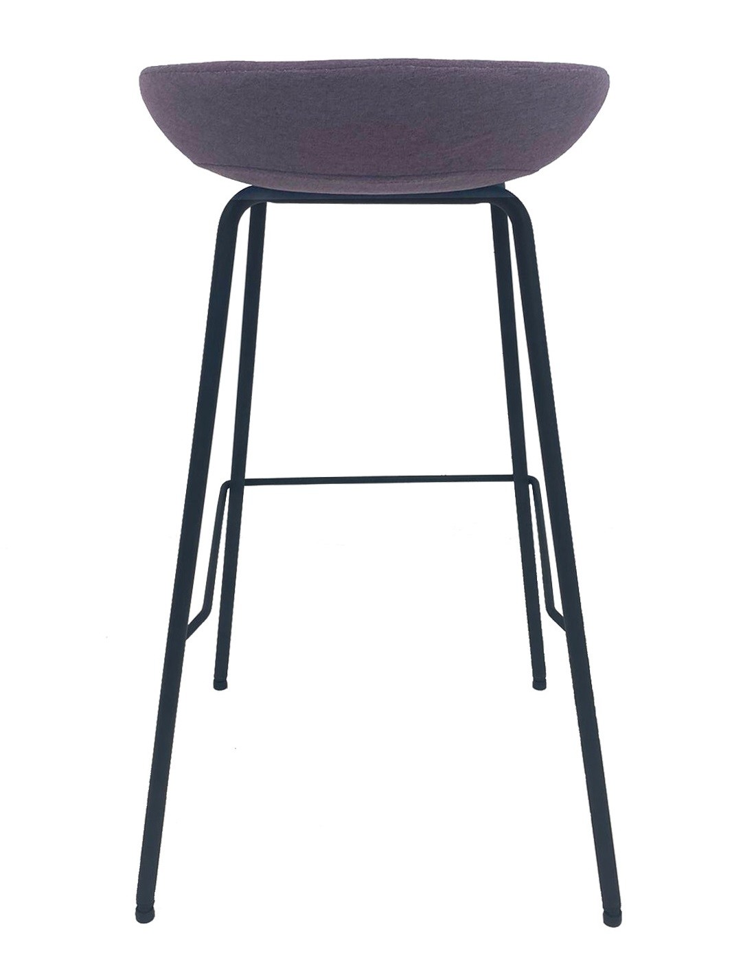 Taburete KIEL, metal, tapizado tejido rosa