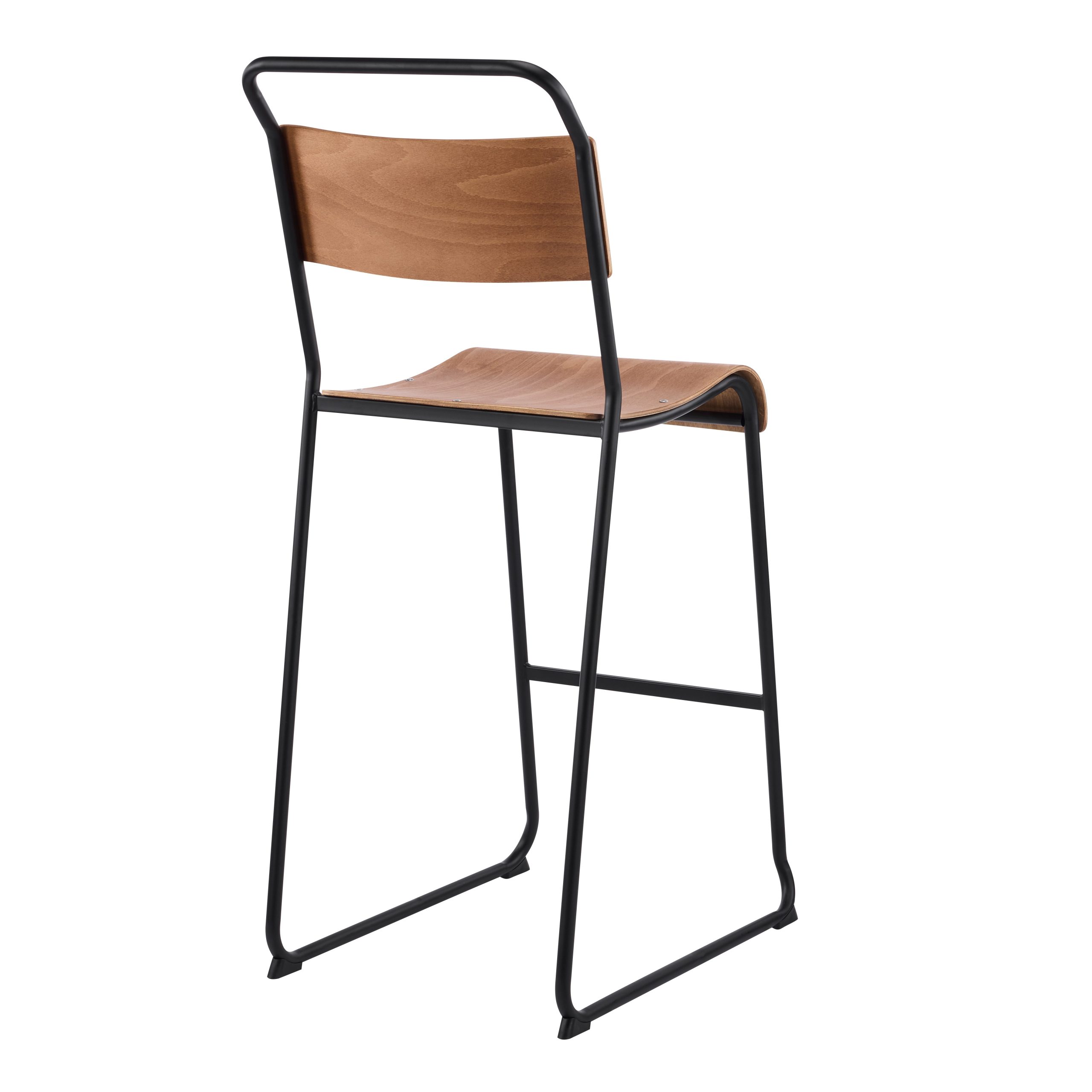 Taburete LIVERPOOL, apilable, negro, contrachapado de abedul