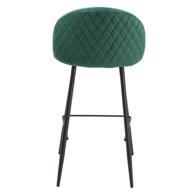 Taburete MAGDA, metal, tapizado velvet verde