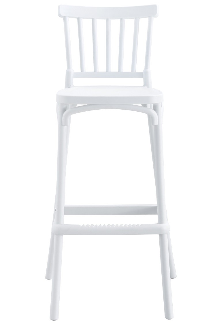 Taburete MILOS, tratamiento anti UV, polipropileno blanco
