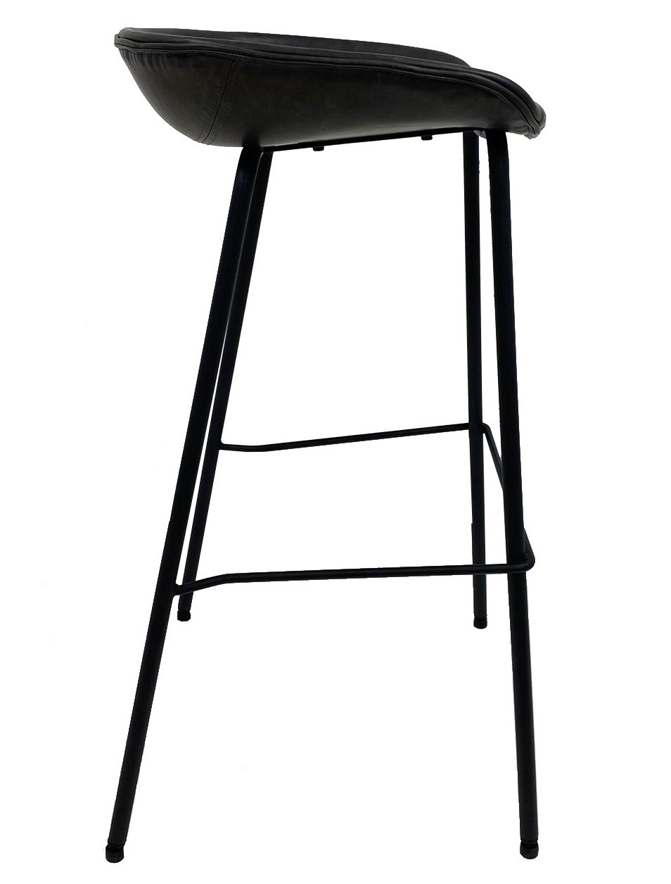 Taburete MISSOURI, metal, similpiel negra