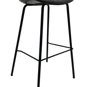 Taburete MISSOURI, metal, similpiel negra