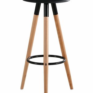 Taburete OTILIO NEW, madera, polipropileno negro