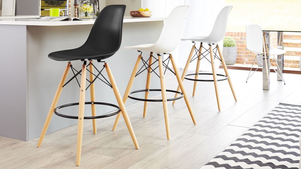 Taburete STAR (SU), madera, carcasa turquesa
