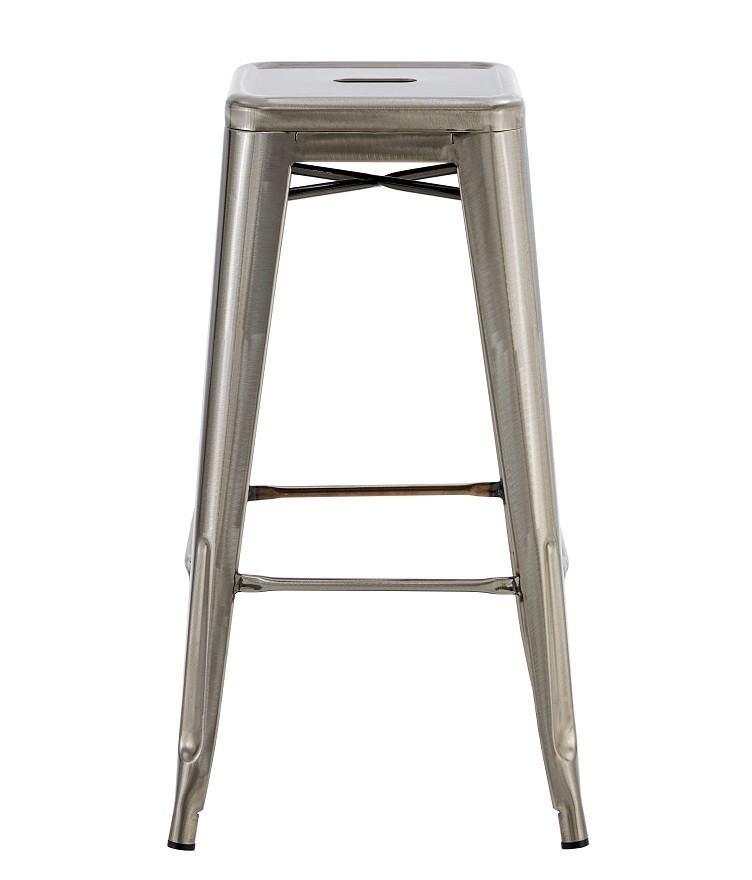Taburete TOL EK BRUSHED, acero, plata