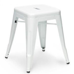 Taburete TOL EK LIMITED 46, bajo, acero, blanco