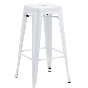Taburete TOL EK LIMITED, acero, blanco