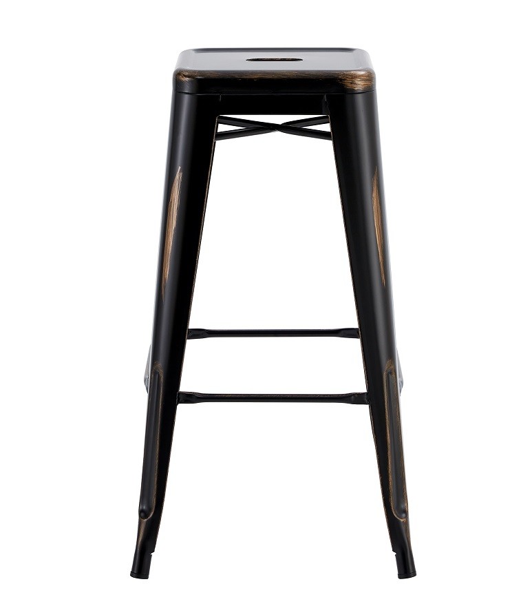 Taburete TOL EK VINTAGE, acero, negro
