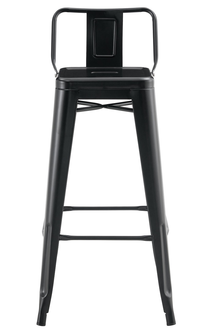 Taburete TOL R1 EK, apilable, acero, negro