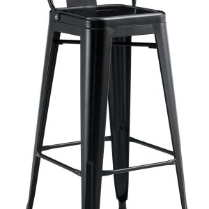 Taburete TOL R1 EK, apilable, acero, negro