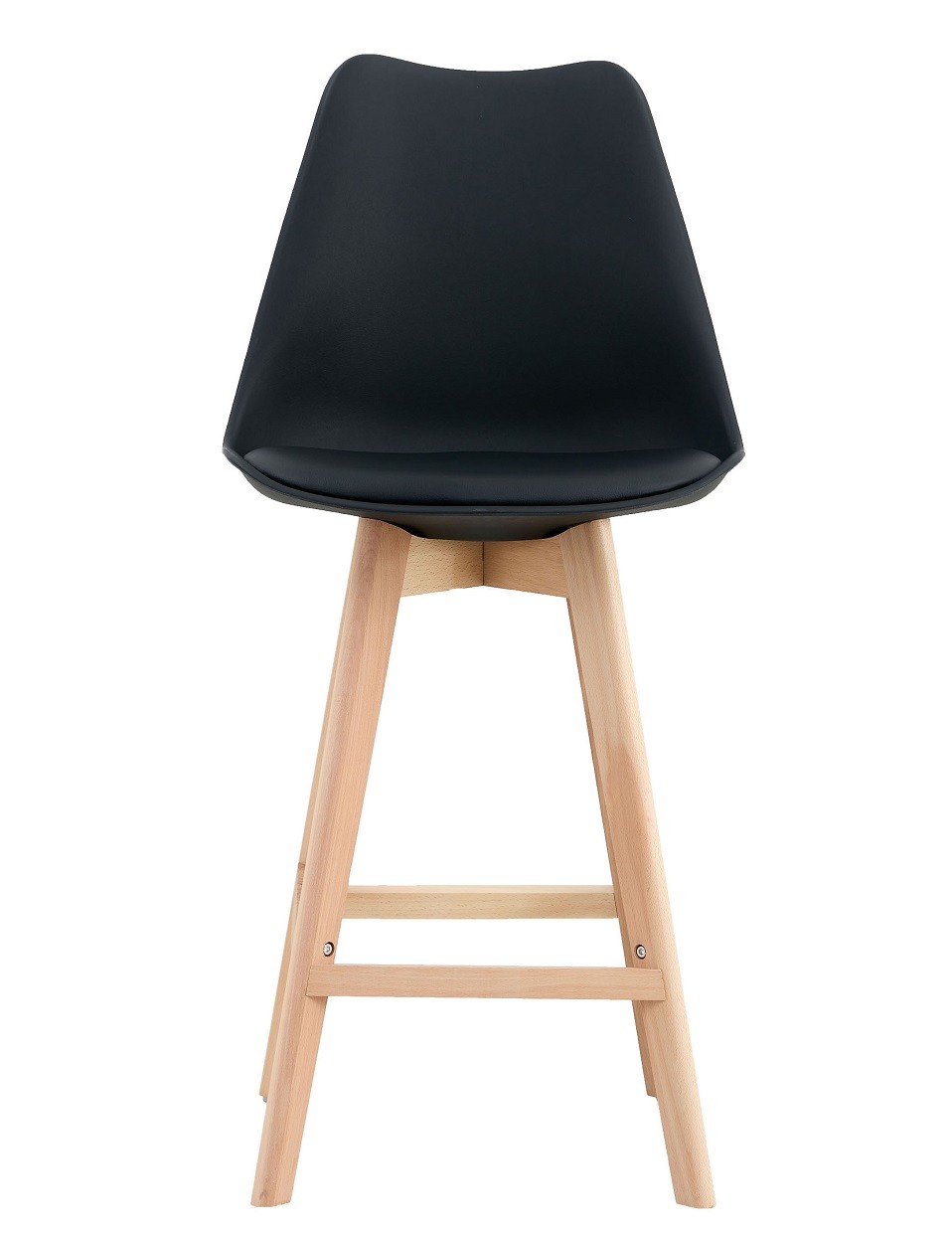 Taburete TORRE (SU), madera, negro, cojín negro